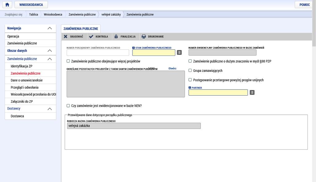 Wraz z nowym rekordem (wpisem), czyli nowym ZP, automatycznie generowany jest kod Hash dla tego ZP, pod którym ZP jest w systemie MS2014+ ewidencjonowane przez cały czas obsługi tego ZP w systemie.