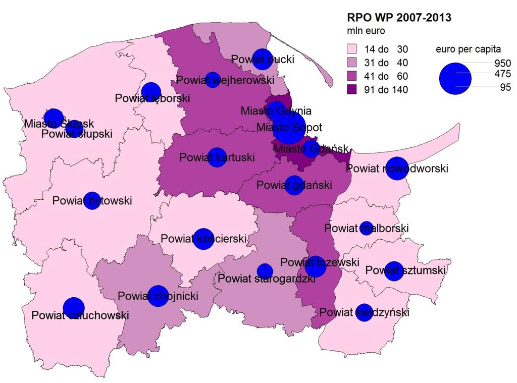 SPRAWOZDANIE KOŃCOWE RPO WP 2007-2013 Mapa 1.