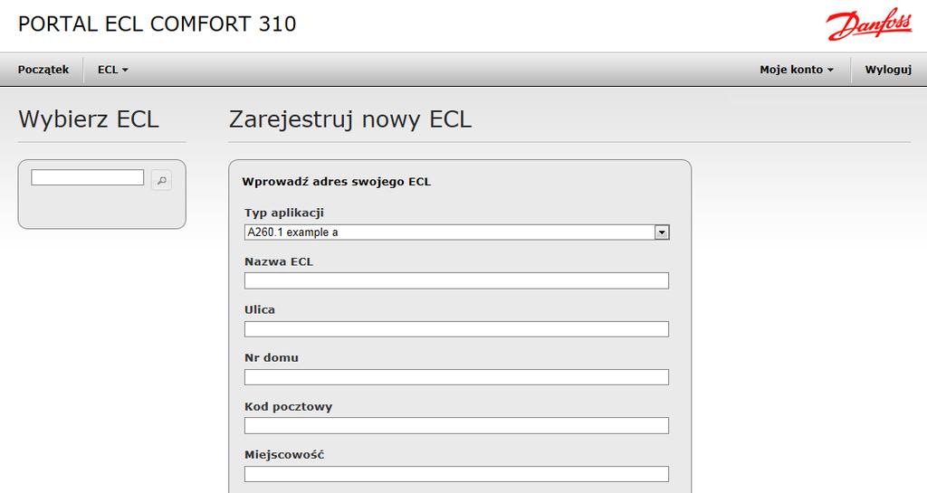 Aplikacja ECL Portal automatycznie skonfiguruje interfejs użytkownika w oparciu o ustawienia aplikacji zainstalowanej w regulatorze ECL Comfort 296 / 310.