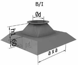 PODSTAWY DACHOWE DANE TECHNICZNE Wielkość Ciężar podstawy d 1 d 2 a h 1 h 2 B/I B/II * B/III * [mm] [kg] 125 175 320 90 100 3,15 6,05 7,45 160 210 360 105 125 3,65