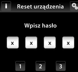 Po ponownym podłączeniu kalibrację aktywuje się długim dotykiem (>3s) na logo RF. Po zakończeniu kalibracji na ekranie pojawi się ekran domyślny.