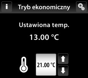 Regulacja temperatury / Zmiana temperatury trybów Do edytowania trybu wybierz przycisk ustawienia (rys.
