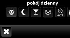 STEROWANIE / REGUlACJA TEMPERATURY Regulacja temperatury / Program grzewczy Dotykiem na Ustawienia wejdź do trybu