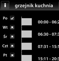Ikona oznacza aktywację programu, ikona jego wyłączenie.