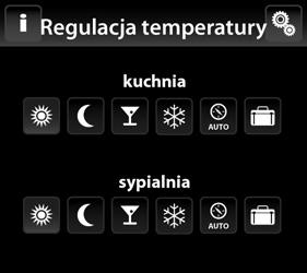 STEROWANIE / REGUlACJA TEMPERATURY Regulacja temperatury / Tryb wakacyjny Tryb wakacyjny służy do czasowego zawieszenia programów ogrzewania. Po kliknięciu na Tryb wakacyjny (rys.