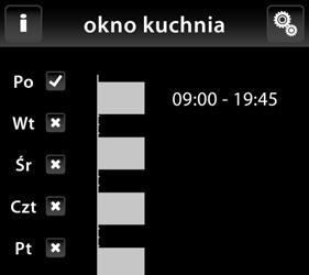 STEROWANIE / ROLETY Rolety / Program czasowy Program tygodniowy służy do ustawienia automatycznego działania urządzeń na cały tydzień.