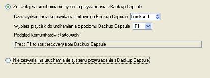 18 Utworzenie rozruchowej Backup Capsule na dysku MBR, spowoduje nadpisanie MBR. Aby zapisać swoje aktualne MBR użyj narzędzia Edytuj/Widok.