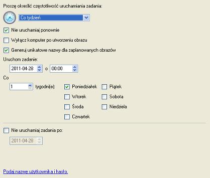 59 Zwróć uwagę na wartości parametrów Szacunkowy rozmiar archiwum oraz Miejsce dostępne w lokalizacji docelowej -