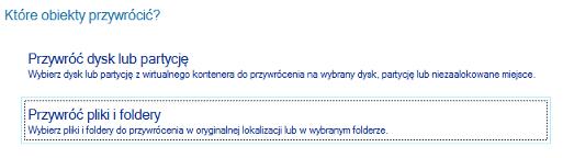 68 6. Na następnej stronie określ, co chcesz przywrócić z kopii zapasowej, poprzez zaznaczenie odpowiednich pól wyboru znajdujących się