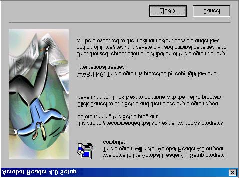 Rysunek 14: Instalacja Adobe Acrobat Reader 4.0 3.