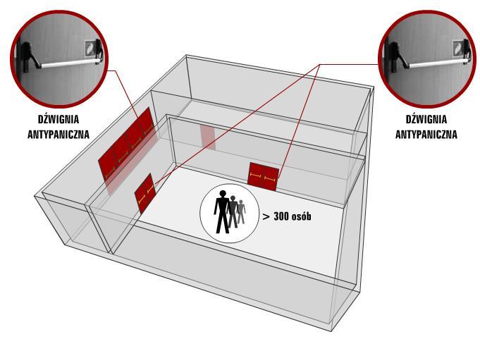 Ewakuacja drzwi Drzwi stanowiące wyjście ewakuacyjne z pomieszczenia, w którym może przebywać jednocześnie więcej niż