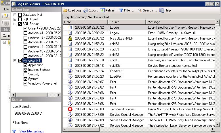 Rys. 8 Tworzenie nowego loginu 3. Przeprowadź audyt prób logowania Z menu głównego wybierz File -> New -> Database Engine Query.