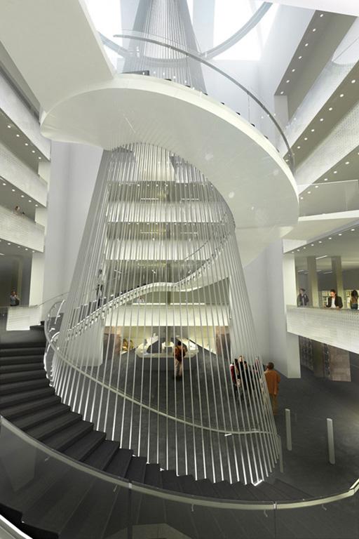 RÓŻNE PODEJŚCIA DO RENOWACJI BUDYNKÓW BIBLIOTECZNYCH STOSOWANE W PRAKTYCE ARCHITEKTONICZNEJ ZMIANA WEWNĘTRZNEJ PRZESTRZENI BUDOWLI Z ZACHOWANIEM ISTNIEJĄCYCH ELEWACJI Jeżeli biblioteka stanowi