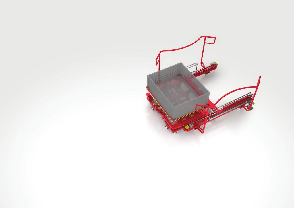 TURNTABLES ADVANTAGES ZALETY OBROTNIC EASY DOCKING ŁATWE DOKOWANIE Turntables are equipped with angled guiding components to make trolley mounting easy.