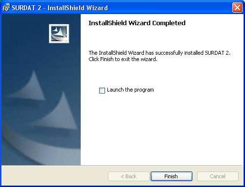 Rys. 6.4. Okno kończące instalację programu 6.2. Pierwsze uruchomienie programu Uruchomienie programu następuje poprzez SURDAT.exe.