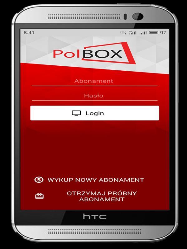 PolBox.TV Application for Android Po zainstalowaniu aplikacji PolBox.