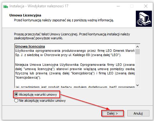 3.1 Proces instalacji Aby rozpocząć instalację należy uruchomić plik instalacyjny Windykatornaleznosci.setup.