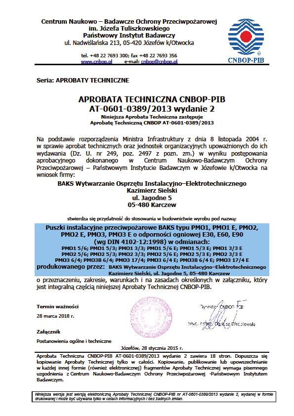 mamy przeprowadzone badania z producentami kabli: Bitner, Dätwyler,