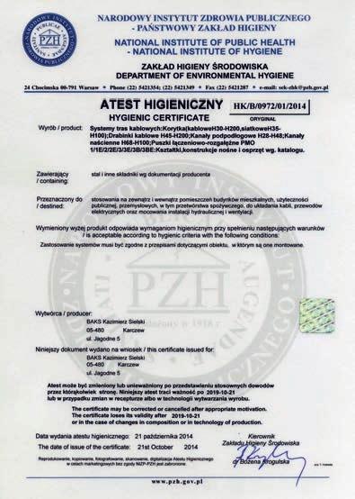 Łączenie mechaniczne korytek i drabinek kablowych zapewnia elektryczne połączenie ekwipotencjalne, zgodnie z wymaganiami normy.