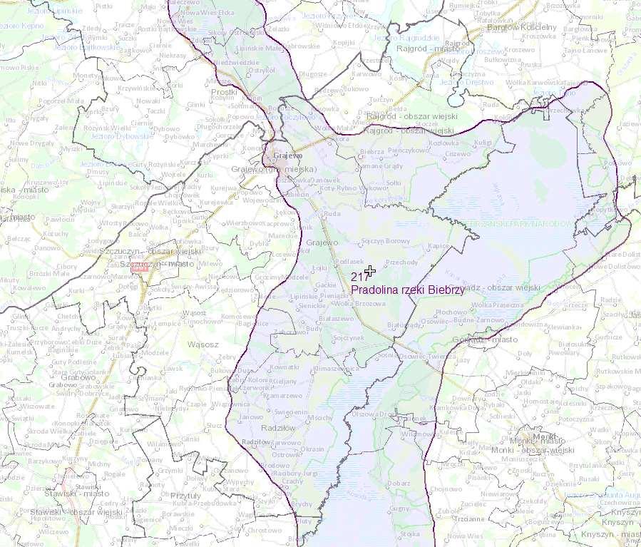 Część powiatu grajewskiego leży w obrębie Głównego Zbiornika Wód Podziemnych GZWP 217 Pradolina rzeki Biebrzy. Ryc. 8.
