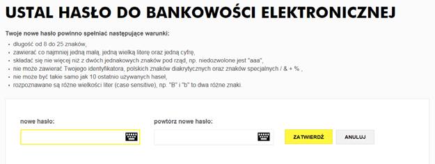 Po wybraniu Zaloguj się dostaniesz drugą wiadomość SMS z hasłem identyfikującym. Wpisz je na kolejnym ekranie wraz z datą urodzenia w formacie: dd-mm-rrrr. Po uzupełnieniu danych naciśnij Zatwierdź.