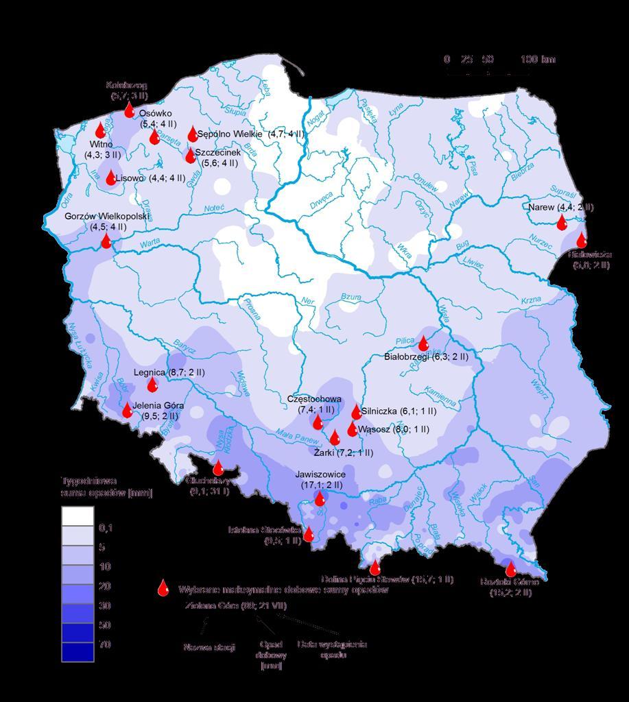 maksymalne dobowe sumy opadów