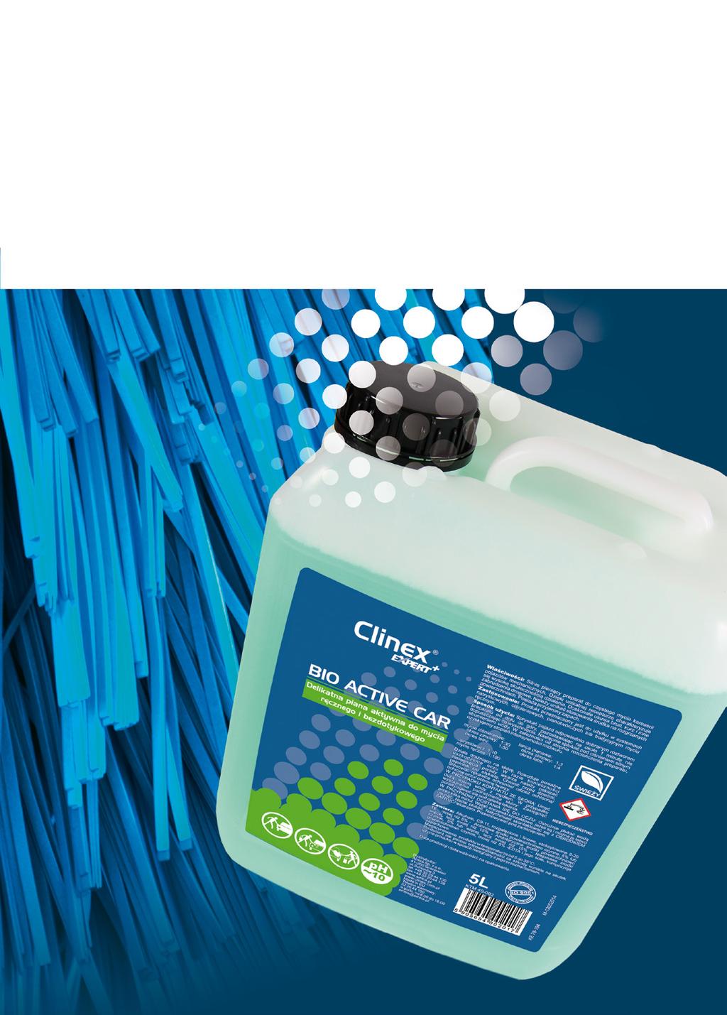 Ofertę produktów dla myjni samochodowych stworzoną przez AMTRA stanowi linia produktów CLINEX Expert+.