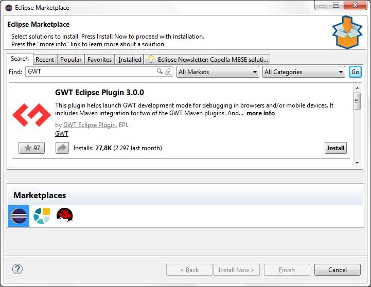 Instalacja środowiska Strona 16 Instalacja GWT W Eclipse: Help