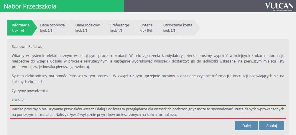 Nabór Przedszkola. Jak złożyć wniosek o przyjęcie dziecka do przedszkola? 6/12 2.