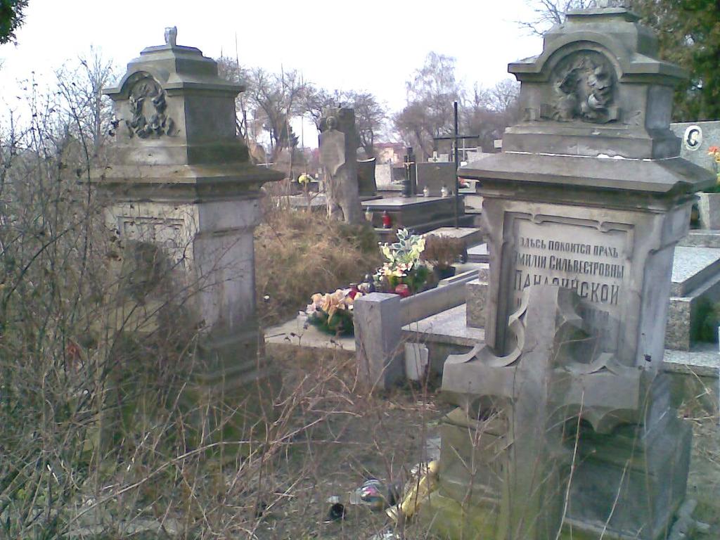 Dewastacja pomników nagrobnych (Panasńskich) na cmentarzu parafialnym w Rejowcu.