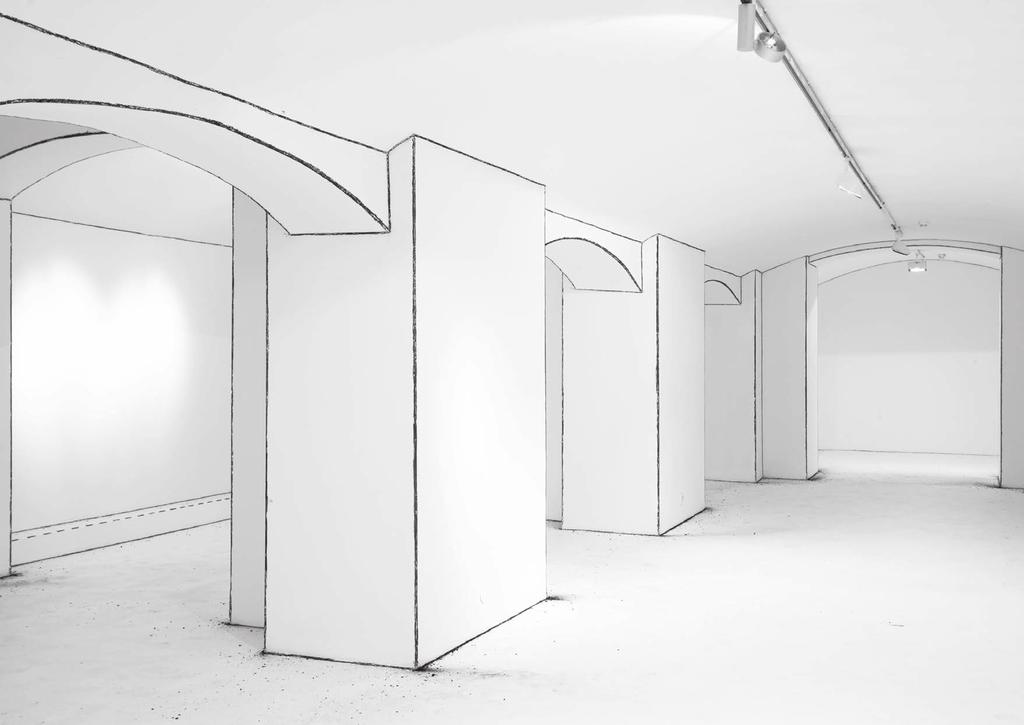Dolna gallery - sketch for a project, installation, charcoal drawing, 2014 Dolna gallery - sketch for a project In one simple treatment succeeded to transform the interior of the gallery in a