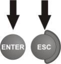 Przyciskami i zmienia się wartość parametru. Przyciskiem ENTER zatwierdzić ustawienia (potwierdzone sygnałem dźwiękowym) lub przyciskiem ESC wyjść bez zmiany ustawień.