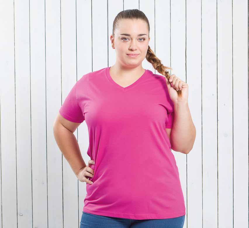 CURVE POLO REF: CURVPOLO Koszulka damska dopasowana. Dekolt V-neck. Podwójne szwy na rękawkach i u dołu. imple jersey. 200gsm.