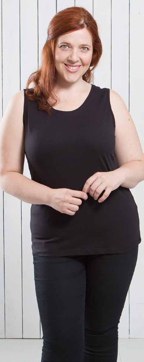 CURVE TANK TOP REF: CURVTOP Koszulka damska typu top, optycznie modelująca linię brzucha. 120gsm. 100% bawełny Tank top. Bell shaped.