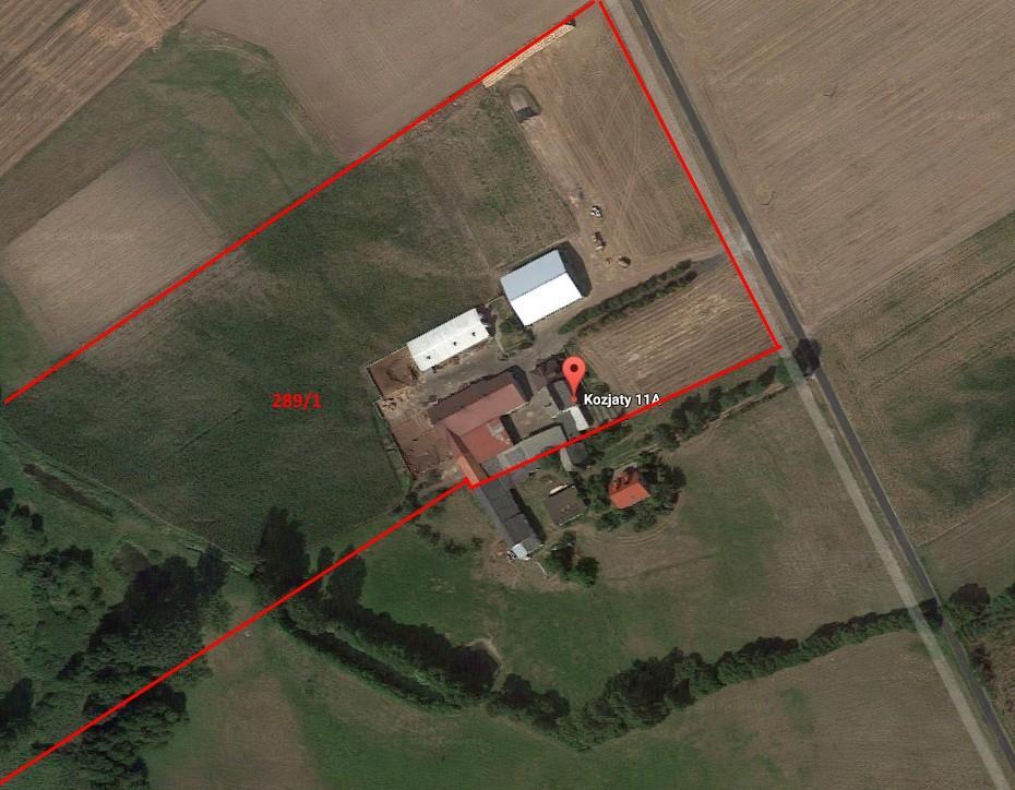 Część działki 289/1 przeznaczona pod planowane przedsięwzięcie jest niezabudowana i stanowi grunty orne (klasy V i VI) użytkowane przez Inwestora pod uprawy rolne oraz łąki kośne porośniętej trawą