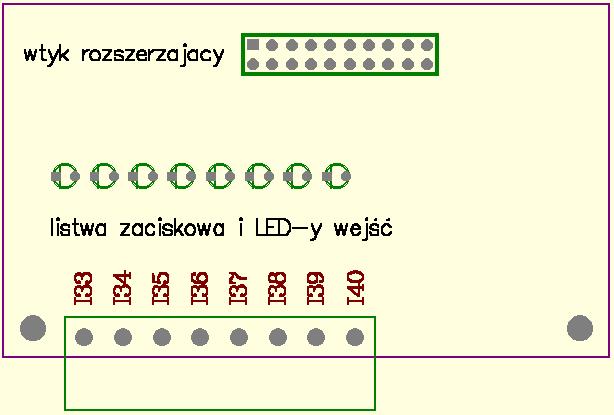 1.3.3 Moduł EI8+ ośmiu wejść sterowanych plusem Ekspander EI8+ powiększa ilość dostępnych wejść sterownika o osiem, ale sterowanych +24Vdc.