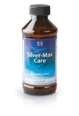 Silver-Max Care Kod : 91678, 91679 Zawart : 236 ml, 118 ml woda, srebro Wodny roztwór srebra koloidalnego (srebrna woda) przeznaczony jest do codziennego oczyszczania skóry.