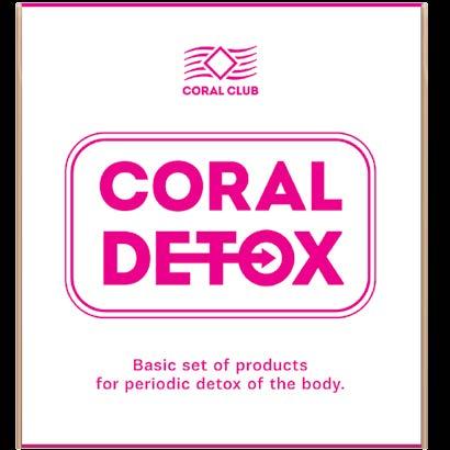 Coral Detox Zestaw Kod 803500 Zawartość Suplementy diety: Coral-Mine (30 saszetek), H-500 (60 kapsułek), Assimilator (90 kapsułek), Coral Lecithin (120 kapsułek). sodu, dwutlenek krzemu.