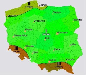 5) Obciążenie wiatrem: I strefa wiatrowa wg PN-77/B-02011/Az1. Q = 0,30kN/m 2 ; C=1,00 ; ß=1,80, Teren A; α=6,0º 5.