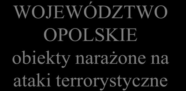 WOJEWÓDZTWO OPOLSKIE obiekty narażone na ataki terrorystyczne URZĄDZENIA HYDROTECHNICZNE NA ZBIORNIKACH RETENCYJNYCH J.