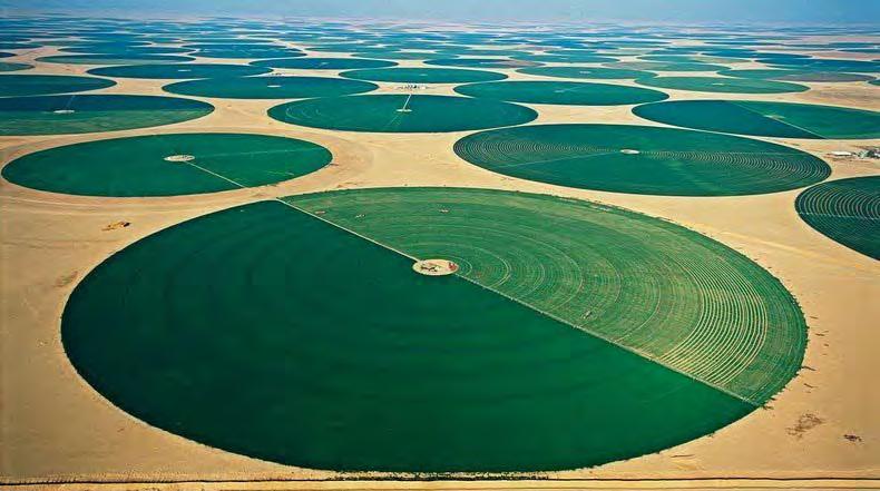 rolnych Pola uprawne na Pustyni Arabskiej mogły powstać tylko dzięki nowoczesnym systemom nawadniania i nawożenia. Burze pyłowe w latach 1931-1938 w USA.