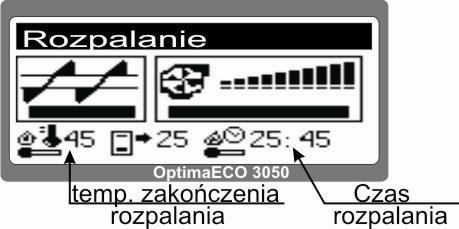 MENU ROZPALANIE Menu ROZPALANIE służy do rozpalania kotła. Po naciśnięciu przycisku przejście do okna pokazanego niżej.
