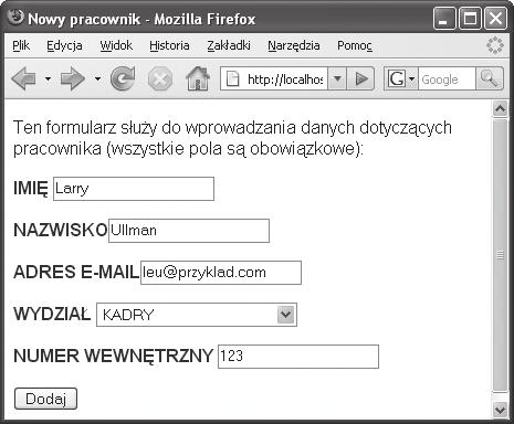 testowanie wersji nieajaksowej cd.
