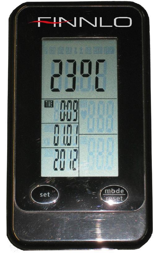 5. Komputer 5.1. Przyciski komputera SET: Naciśnięcie SET powoduje wzrost funkcji. MODE / RESET: Przyciśnięcie MODE / RESET powoduje przeskok do następnej funkcji.
