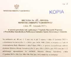 20 grudnia Spotkanie podsumowujące rok oraz organizacyjne Członków Rady Społecznej 115 Szpitala w Helu powołanych przez Ministra Obrony Narodowej.