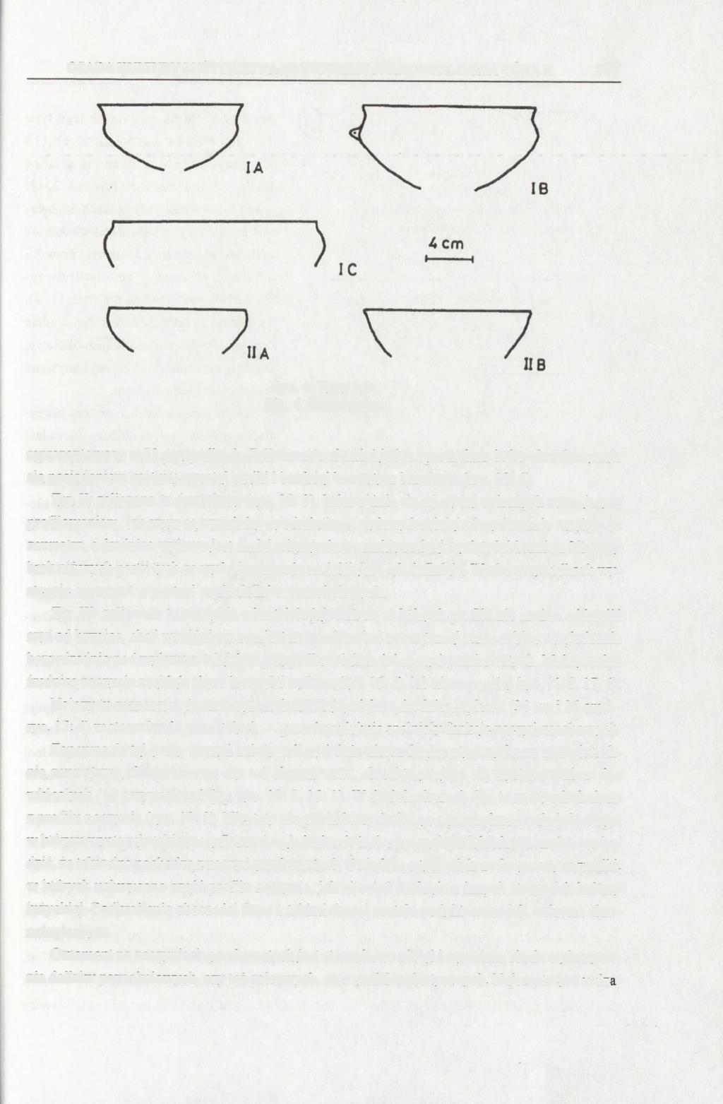 OSADA KULTURY ŁUŻYCKIEJ NA STANOWISKU IWANOWICE-BABIA GÓRA II 177 Ryc. 4. Typy mis. Fig. 4. Basin types. reprezentowany w 21 przypadkach.