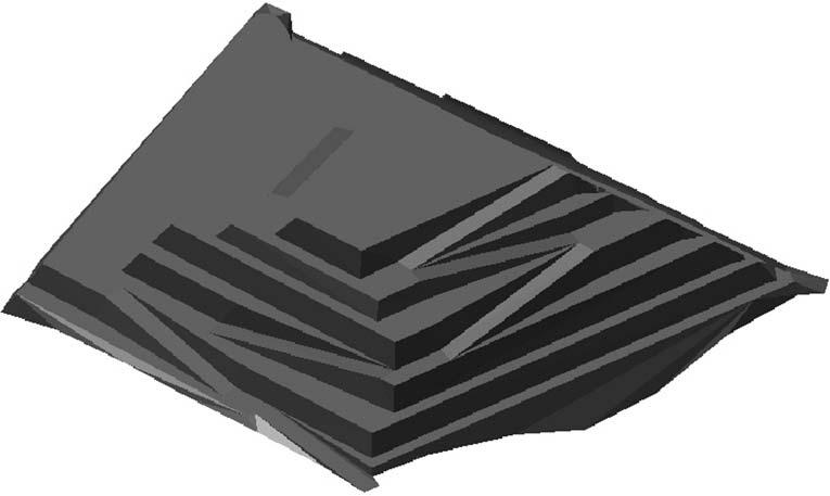 Rys. 2. Trójwymiarowy model wkopu udostêpniaj¹cego przyk³ad Fig. 2. Three-dimensional model of the opening cut an example 4. Projektowanie eksploatacji z³o a Gubin problemy wybrane 4.1.