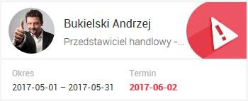 Rys 61. Formularz szablonu zakładka Arkusz 9.2 Arkusze ocen Arkusze ocen użytkownicy aplikacji będący kierownikami widzą listę arkuszy ocen przypisanych swoim pracownikom.