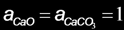 CaCO 3 (s) CaO (s) + CO 2 (g) Przyjmując CaCO 3 i CaO jako fazy czyste i zakładając doskonałe w przybliżeniu zachowanie się CO 2,