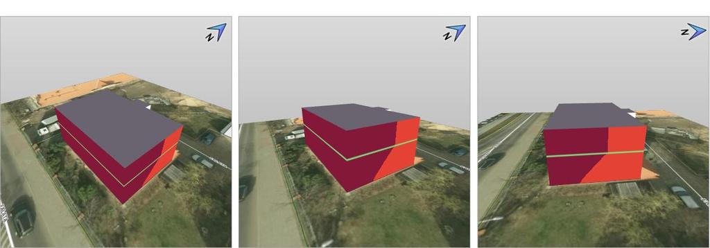 2.3.5.1 Operacje 3D na budynkach Istnieje możliwość oglądania budynku z różnej perspektywy.